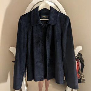 Navy blue suede coat
